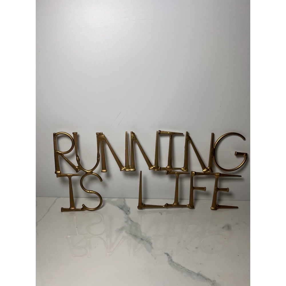 VTG Hand Made Brass Wall Decor Running Is Life
